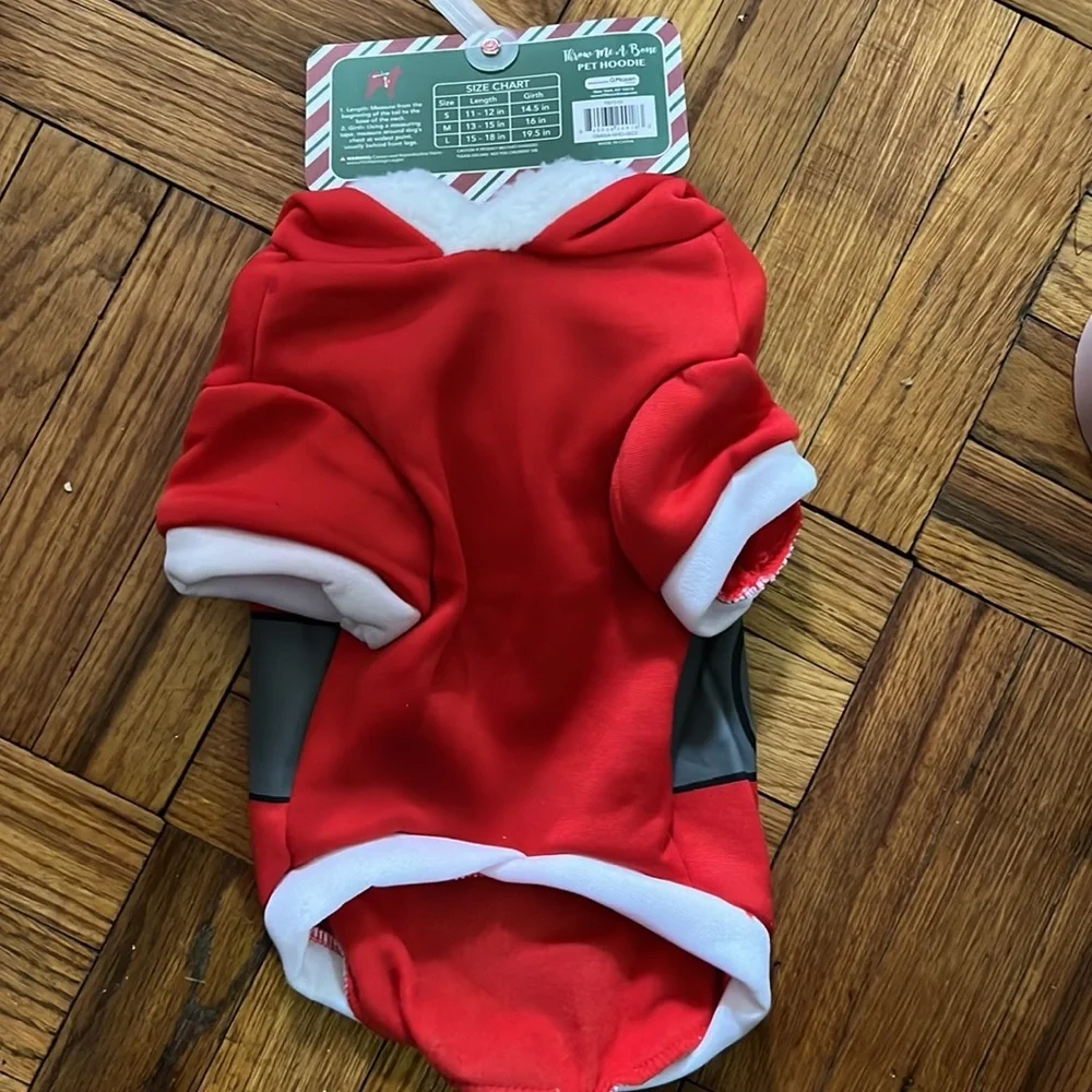NWT Christmas pet hoodie size: m